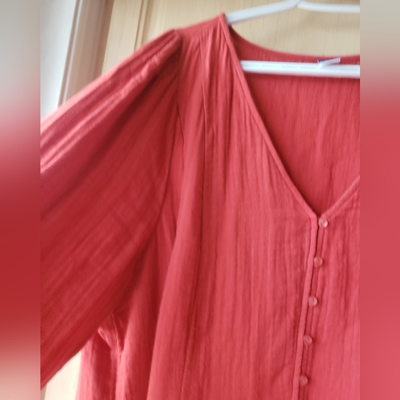 3 For $30 Old Navy 100% Cotton Red V-Neck Dress Xl - Picture 4 of 7